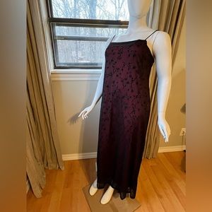 Floral mesh black and red dress